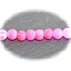10 perles d'agates givrée aspect craquelées rose /blanc   6mm