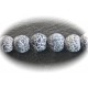 8 perles d'agates craquelées noir de lave 8mm