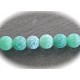 8 perles d'agates craquelées vert des bois  8mm