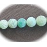 10 perles d'agates craquelées vert des bois 10mm