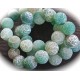 10 perles d'agates craquelées vert des bois 10mm