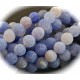 x10perles d'agates craquelées bleu lagon 8mm