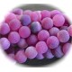 10 perles d'agates givrée craquelées  violine 10mm