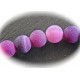 10 perles d'agates givrée craquelées  violine 10mm