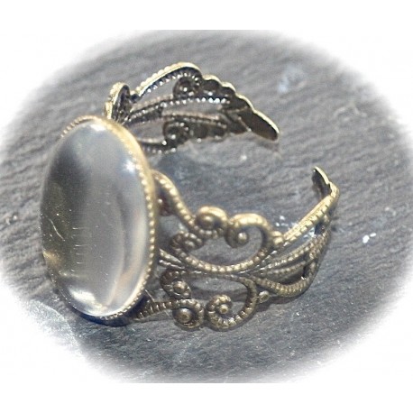 2 supports de bague ovale bronze  13x18mm