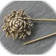 2 supports de broche bronze avec sa rose 57x24mm