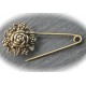2 supports de broche bronze avec sa rose 57x24mm