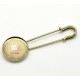 2 supports broche épingle plateau rond bronze 20mm