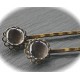 10 supports barrettes fleurs 12MM