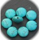 20 perles rondes plate  de turquoise howlite  veinée 12mm diamètre