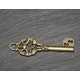 4 breloques clé esprit vintage laiton 50x15mm