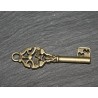 4 breloques clé esprit vintage laiton 50x15mm