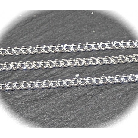 1 mètre  CH002Ychaine maillon forçat plat  silver 2mm