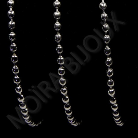 1 mètre  chaine boule  laiton argent silver 2mm
