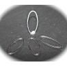 10 anneaux ovale fermé laiton argenté   25x10mm