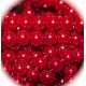 20 perles de verre nacrée rouge cerise  8mm