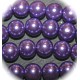 20 perles de verre nacrée violine 10mm