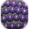 20 perles de verre nacrée violine 10mm