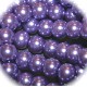 20 perles de verre nacrée violine 10mm
