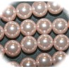 20 perles de verre nacrée rose pâle 10mm