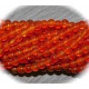 x20 perles de cornaline orangé ronde  diamètre  4mm