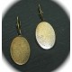 6 supports boucle d'oreille cabochon  bronze 13x18mm