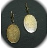 6 supports boucle d'oreille cabochon  bronze 13x18mm