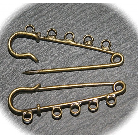 2 supports de broches 5 trous bronze 50xmm