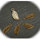 20 breloques feuilles bronze finement ciselée 17x8mm