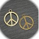 x10 breloques laiton "peace and love "17,5mm