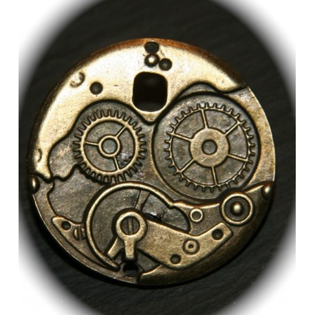 2 breloques bronze   mécanisme de montre "steampunk"38MM