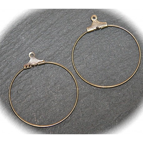 1 paire  créole en laiton bronze 30mm