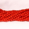 20 perles  jade naturelle Mashan rondes teintées rouge vif  4mm