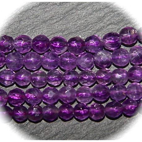 x10 perles d'améthyste  facetté 4mm