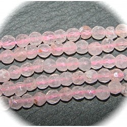 x10 perles de quartz rose facetté 4mm