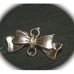 10 connecteurs noeud papillons métal argenté 20x5mm