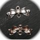 10 connecteurs noeud papillons métal argenté 20x5mm