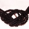 20 perles  jade naturelle   Mashan rondes teintées noire 4mm