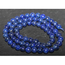 x10 perles de lapis-lazuli 8mm rondes d'Afghanistan