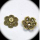 20 coupelles calottes fleurs bronze  12,5x4mm