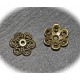 20 coupelles calottes fleurs bronze  12,5x4mm