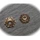 20 coupelles calottes fleurs bronze  8x2,2mm