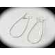 10  attaches crochet boucles d'oreille laiton couleur  argenté 33x14mm