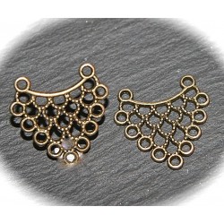 10 connecteurs métal couleur bronze esprit art nouveau 25x23mm