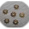 20 calottes coupelles fleurs laiton couleur bronze  9mm
