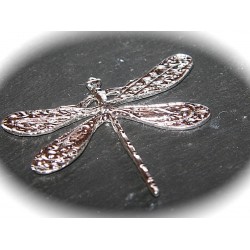 breloques libellule  x2 argenté 45x36mm