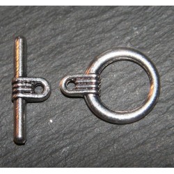 2 fermoirs (4PIECES  ) toggle métal argenté 20x16mm