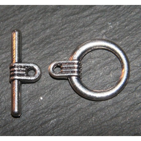 2 fermoirs (4PIECES  ) toggle métal argenté 20x16mm