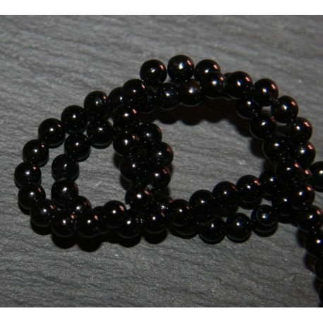 20 perles pierre semi-précieuse rondes d'onyx  véritable 3mm