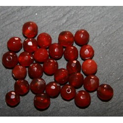 10 perles cornaline facettée 6mm
